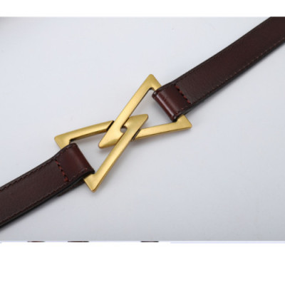 THẮT LƯNG NỮ NHỎ TAM GIÁC KHÓA, HAI LỚP DA BÒ THỜI TRANG 