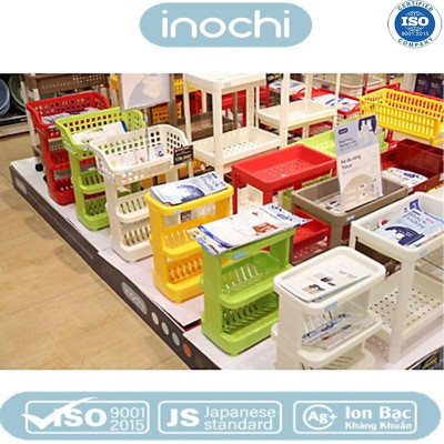 Kệ Nhà Bếp Để Đồ Đa Năng, Kệ Nhựa Cao Cấp 3 Tầng Nachi Đạt Tiêu Chẩu Xuất Nhật ,Châu Âu- Hàng chính hãng inochi ( Tặng khăn lau đa năng pakasa)