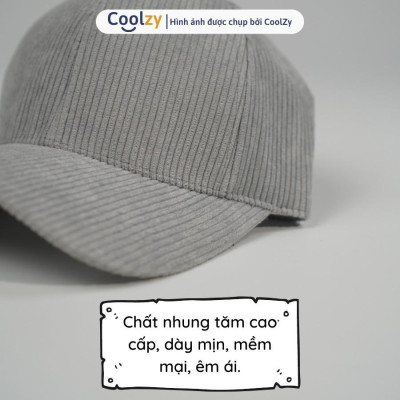 Mũ lưỡi trai trơn ️ Nón kết chất nhung tăm Hàn Quốc cao cấp form unisex nam nữ N28