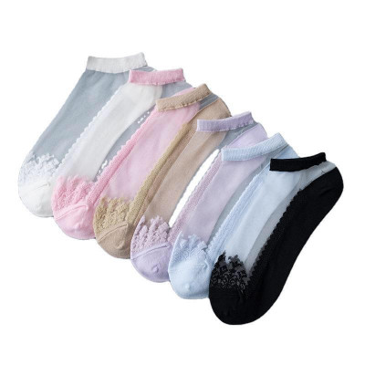 Sét 5 Đôi tất -Vớ Lụa Thủy Tinh Trong Suốt Trống Trượt - Kiểu Dáng Hót Trend Hàn Quốc hè 2020 ( Mã T02)