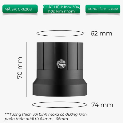 Dụng cụ san phẵng cà phê cho bình moka