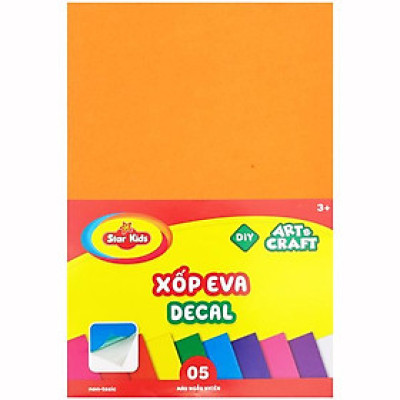 Bộ 5 Xốp Eva Decal DYI Art & Craft - Star Kids K-911 (Sắc Độ Màu Giao Ngẫu Nhiên)