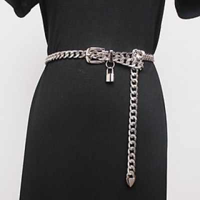 Belt xích thắt lưng kim loại nịt xích thắt lưng ổ khoá độc lạ