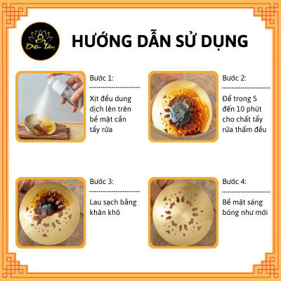 Dung dịch tẩy rửa khói nhang trầm hương, nước vệ sinh lư xông trầm đỉnh đồng thác khói đồ thờ cúng ban thờ, ban thần tài