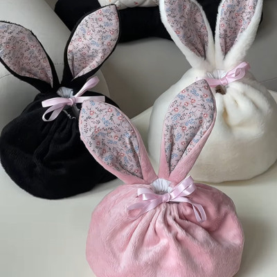 TÚI ĐỰNG ĐỒ MAKE UP TAI THỎ DỄ THƯƠNG CUTE, ĐỒ DECOR TRANG TRÍ PHÒNG NGỦ CỰC XINH