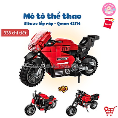 Đồ chơi lắp ráp, xếp hình Qman 42114 - Mô Tô Thể Thao (338 mảnh ghép)