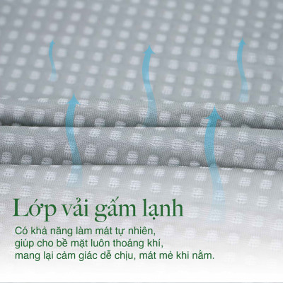 Nệm Bông Ép Tatana Eco Cool Gấp 3 - Áo vải Gấm Lạnh Thoáng Mát, Êm Ái. Bảo hành 10 năm