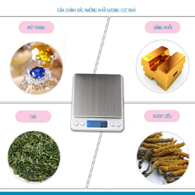 Cân điện tử tiểu li mini 500gr-0.01gr i-2000