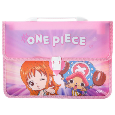 Cặp Tài Liệu Học Sinh A4 2 Ngăn One Piece - Deli EF621 - Màu Hồng