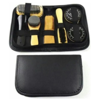 Bộ dụng cụ đánh giầy kèm 2 hộp xi , Bộ xi đánh giầy tiện dụng đánh bóng giầy siêu nhanh