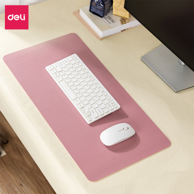 Bàn Di Chuột - Miếng Lót Chuột Hai Mặt Da PU Chống Nước Deli - Kiêm Deskpad Thảm Da, Trải Bàn Làm Việc - Nhiều Kích Cỡ Màu Sắc - Hàng Chính Hãng - VS782 VS783