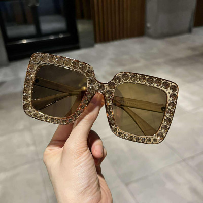Kính râm nữ Mắt vuông oversize đính đá siêu lấp lánh + Tặng phụ kiện kèm theo