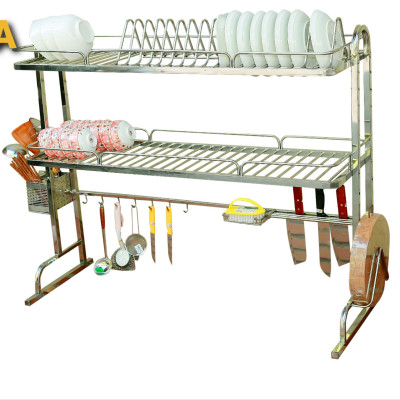 Kệ để bát đĩa đa năng thông minh . Giá để đồ chén, đĩa trên bồn rửa bát ( inox 304 không rỉ)