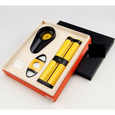 Set 03 món xì gà (ống đựng, dao cắt, gạt tàn)