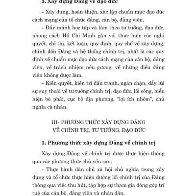 Tài liệu nhận thức và triển khai công tác xây dựng Đảng về chính trị, tư tưởng, đạo đức trong giai đoạn hiện nay - bản in 2024