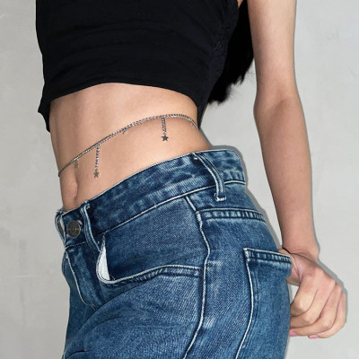 Belt xích thắt lưng sợi mảnh tua rua ngôi sao ấn tượng siêu tôn dáng dễ phối đồ