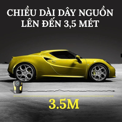 Bơmn Lốp Ô To Xe Mái 12V Thông Minh – Tự Ngắt Khi Đủ Áp, Lõi Đồng Bản Nâng Cấp , VAN VÒI NƯỚC