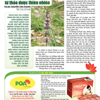 2 Hộp Cốm Lợi Sữa PQA Hỗ Trợ Bổ Khí Huyết, Tăng Chất Lượng Và Giảm Tắc Tia Sữa, Dùng Cho Phụ Nữ Đang Cho Con Bú Hộp 25 G