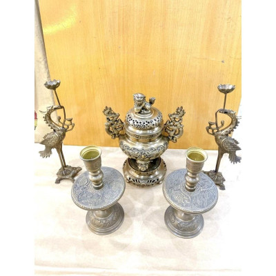 ĐỈNH NGŨ SỰ 42 CM NẶNG 11 KG CHẤT LIỆU BẰNG ĐỒNG 