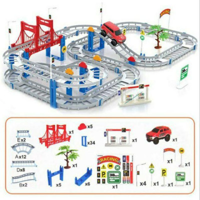 Bộ đồ chơi lắp ráp đường đua ô tô 88 chi tiết
