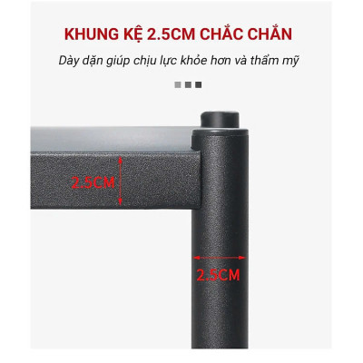 Kệ lò vi sóng đa năng Thép Carbon cao cấp, kệ để đồ nhà bếp siêu chịu lực 300kg sơn tĩnh điện chống bong tróc, kệ nhà bếp