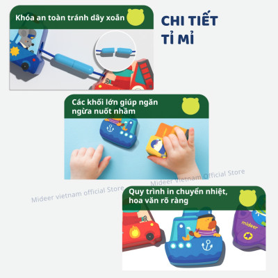Xâu hạt cho bé, đồ chơi Montessori luồn khối gỗ phát triển tư duy trí tuệ Mideer Lacing Beads