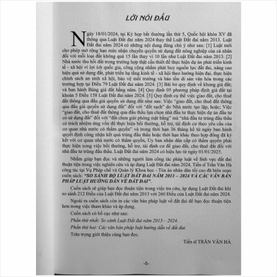 Sách So Sánh Luật Đất Đai Năm 2013 - 2024 và Các Văn Bản Pháp Luật Hướng Dẫn về Đất Đai (V2449A)