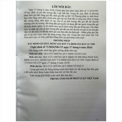 Sách Phương Pháp Xác Định Giá Đất, Bảng Giá Đất Và Định Giá Đất Cụ Thể theo Nghị định số 71/2024/NĐ-CP (V2459T)