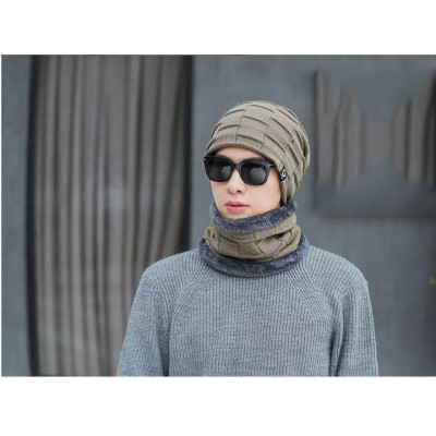 Mũ len kèm khăn - Mũ len khăn len cao cấp