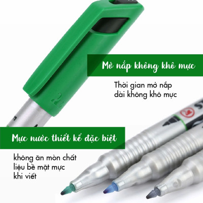 Bút kỹ thuật STABILO Write-4-all PERMANENT F  0.7mm (AP156F) - Xanh lá