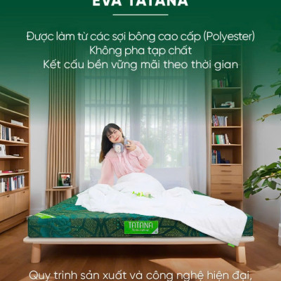 Nệm bông ép gấp 3 Eva Tatana - Dễ dàng di chuyển ,gấp gọn- Màu ngẫu nhiên  - Bảo hành 5 năm.