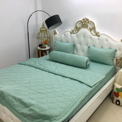 Bộ drap thun Hàn Quốc loại 1 có mền 5 món ( 1 drap + 1 chăn chần bông + 3 áo gối) đủ size