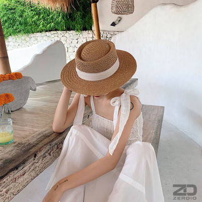 Mũ Cói Nữ Đi Biển, Nón Rơm Rộng Vành Phong Cách Hàn Quốc MCNDB014