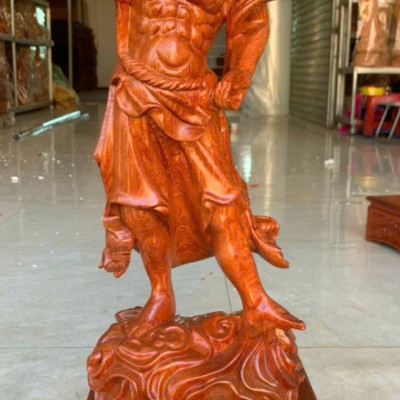 Bộ tượng tứ đại kim cương bằng gỗ hương đá kt cao 50×20×15cm + thêm kệ chân đế cao 10cm 