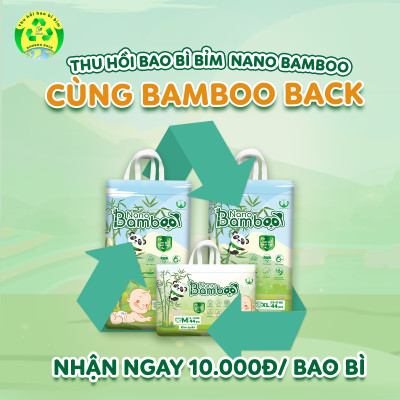 COMBO 6 Bịch tã/bỉm Dán Nano Bamboo sợi tre NB1/S/ M(336 miếng) tiết kiệm 300k kèm quà tặng