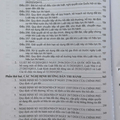 Sách Luật Đất Đai sửa đổi, bổ sung và Các Văn Bản Hướng Dẫn Thi Hành – Chính Sách Mới Về Giảm Tiền Thuê Đất - V2543D