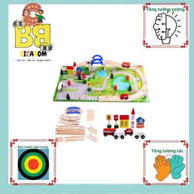 Đồ chơi lắp ráp cho bé bằng gỗ ghép mô hình giao thông thành phố Bc24