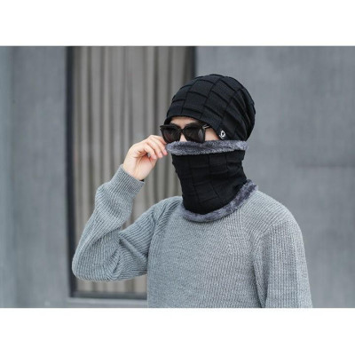 Mũ len kèm khăn - Mũ len khăn len cao cấp