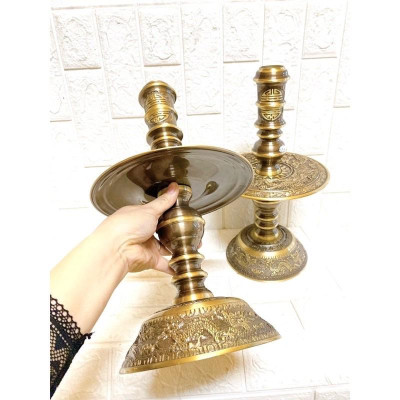 ĐÔI NẾN ĐỒNG CAO 39 CM NẶNG 5 KG RÔNG CẠO CHẤT LIỆU BẰNG ĐỒNG