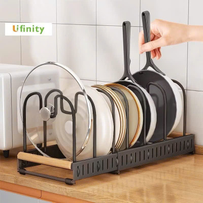 Kệ Để Nồi Chảo Đa Năng - Giá Úp Nồi Điều Chỉnh Độ Dài, Tiết Kiệm Không Gian, Kệ Nhà Bếp - HÀNG CHÍNH HÃNG MINIIN