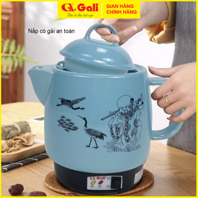 Ấm Sắc Thuốc Gali GL-1800, dung tích 3,3L đa chức năng nấu các loại thuốc Bắc, Nam, Thảo Dược,... thân bằng gốm sứ cao cấp chịu nhiệt tốt. Bảo hành chính hãng. Siêu Sắc Thuốc, Ấm Nấu Thuốc