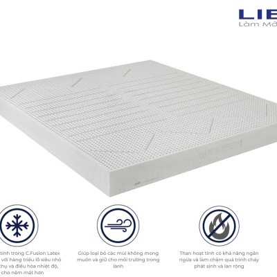 Đệm Cao Su Liên Á Ladome Grey Cao 10cm- Giường Đôi - Cao Su Thiên Nhiên 100%