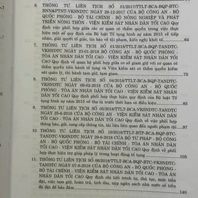 Các Thông Tư Liên Tịch Của Tòa Án Nhân Dân Tối Cao, VKSNDTC về Hình Sự, Tố Tụng Hình Sự, Dân Sự, Tố Tụng Dân Sự