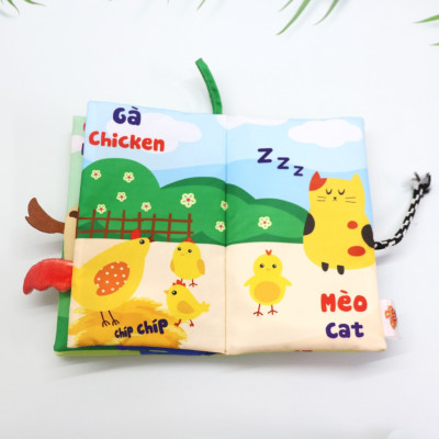 Sách Vải Tương Tác Cho Bé Đoán Đuôi Con Vật 