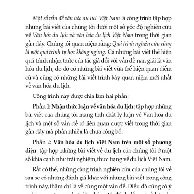 Một Số Vấn Đề Về Văn Hóa Du Lịch Việt Nam (Tái bản có sửa chữa, bổ sung)