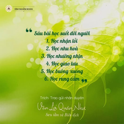 Sách - Trao Gửi Nhân Duyên - Vạn Lợi Quán Như - Vĩnh Nghiêm Books