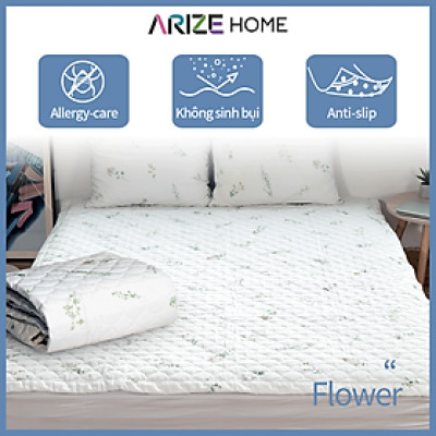 Tấm Bảo Vệ Nệm Arize Vải Microfiber Flower Beige 1.1mx2.1m, 1.6mx2.1m, 1.8x2.1m