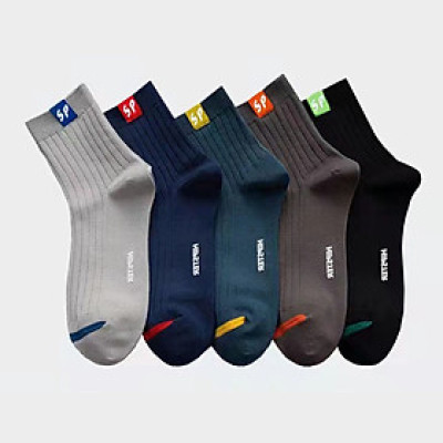 [T10] Combo 5 đôi tất nam cổ cao thể thao Hàn Quốc vớ nam cao cấp co giãn 4 chiều
