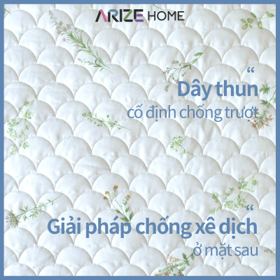 Tấm Bảo Vệ Nệm Arize Vải Microfiber Flower Beige 1.1mx2.1m, 1.6mx2.1m, 1.8x2.1m
