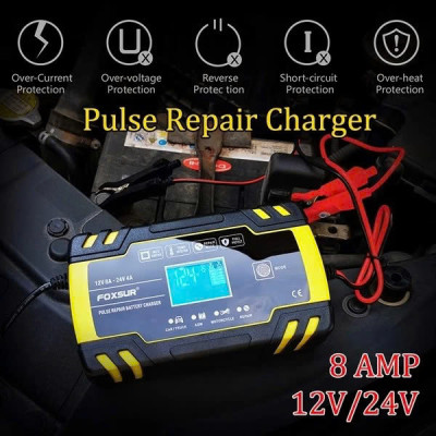 Sạc Bình Ắc Quy 12V-24V/ 4A-150AH có Khử Sunfat, Bảo Dưỡng, và Phục Hồi - Sạc Thông Minh Tự Ngắt khi Đầy, Lựa Chọn Hoàn Hảo, ĐÈN TRANG TRÍ